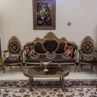 سرویس مبل و میز ناهار خوری سلطنتی با بوفه و روکش