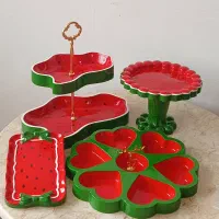 ظروف پذیرایی یلدایی و چوبی با سنگ مصنوعی