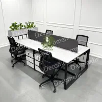 میز کارگروهی ۴نفره با فایل، صندلی کارمندی