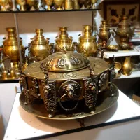 gtd  برنج منقل samovar برنجی سماور fcjoic|کلکسیون اشیاء عتیقه|شوش, |دیوار