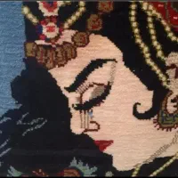 تابلوفرش کهنه دست بافت ۵۰ ساله ۴۰در۵۰