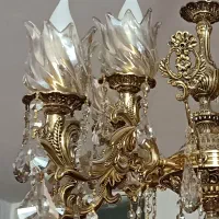 لوستر برنجی ۵ شاخه ۱۰ شعله|لوستر و چراغ آویز|قرچک, زیبا شهر|دیوار