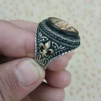 انگشتر ترک سلجوقی نقره 925 با سنگ عقیق سیاه مردونه|جواهرات|لار, |دیوار