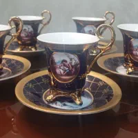 قهوه خوری سرمه ایی طلاکوب