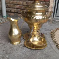 سماور ۸ لیتر گازی طرح ذغالی با سرویس کامل