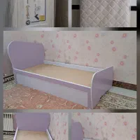 تخت یک نفره ام دی اف 90×۲۰۰ به همراه تشک در حد نو