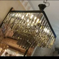 لوستر تسمه ای کریستالی مربع نونو