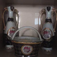 ظروف سرمه ای طلاکوب آنتیک