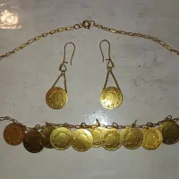 گردنبند و گوشواره با سکه شاهی