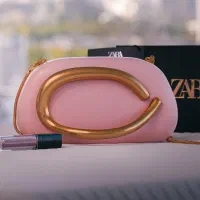 کیف زارا وارداتی صورتی و کرم با باکس و شناسنامه