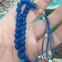 سه عدد تسبیح عقیق یا بشم سبز عقیق آبی، سندلوس