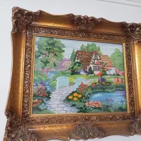 ۵عدد تابلو منظره دست دوز باقاب‌ سلطنتی|تابلو، نقاشی، عکس|اردبیل, |دیوار