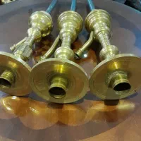 تنه قلیون و شمعدون برنجی|صنایع دستی و سایر لوازم تزئینی|یزد, |دیوار