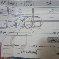 گوشواره حلقه ای و آویز طلا ۱۸ عیار