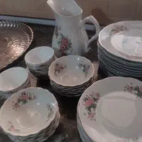 سرویس ظرف کامل  چینی گل سرخی