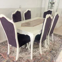 میز ناهار خوری ۶نفره و یک دست مبل ۷ نفره سالم