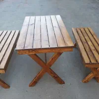 میز و نیمک چوب روسی