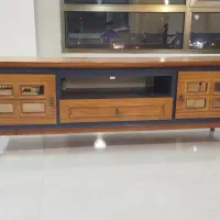 میز تلویزیون و کنسول چوب با آینه