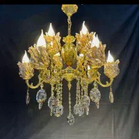 لوستر ۵ شاخه ۱۰ شعله دانه ای ۶۷۵۰