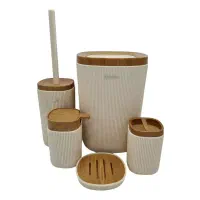 ست سرویس بهداشتی پنج پارچه کنتراست روما 7900 طرح چ