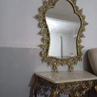 میزوآیینه برنجی ساعت برنجی اصل|بوفه، ویترین، کنسول|پاکدشت, پاکدشت (مامازند)|دیوار