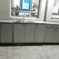 ۴تیکه کابینت فلزی همراه سینگ دو قلو و شیر اهرمی