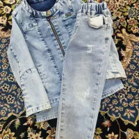 ست جین آبی کت و‌شلوار لی آبی منلسب ۲تا۳ ساله اسپرت