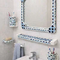 سرویس آینه دستشویی معرق کاری شده هنر دست