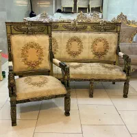 مبل سلطنتی سرویس کامل عتیقه تمیز تمام گردو ملایر