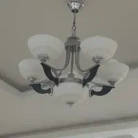 لوستر ۵ شاخه بدنه استیل