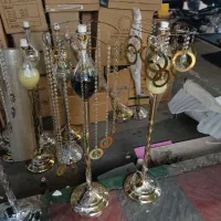 چراغ خواب آباژور با آویزکریستال آبشاری شید ابریشم|چراغ خواب و آباژور|شیراز, وزیرآباد|دیوار