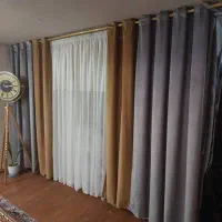 پرده پانچ دوطرف وپرده خامه دوزی شده