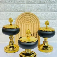 واتساپ پیام بدین مشکی و طلایی شیرینی خوری|ظروف سرو و پذیرایی|تهران, باغ فردوس|دیوار