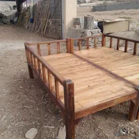 تخت چوبی گردو 2در2|تخت و سرویس خواب|تفت, |دیوار