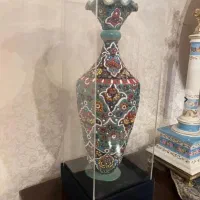 گلدان سفالی میناکاری شده