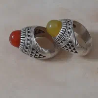 انگشتر نقره عقیق زرد و پرتقالی