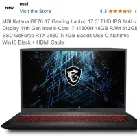 فروش لپ تاپ MSI Katana GF76 11UG در حد نو|رایانه همراه|تهران, ستارخان|دیوار