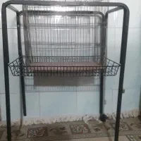 پایه قفس وسه عددقفس پرنده همگی سالم