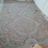 ۲عدد روفرشی مخمل طلاکوب خاکستری