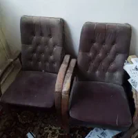 ۴ عدد صندلی ۱ مینی مبل چرمی