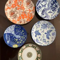 پنج عدد بشقاب چینی طرحدار