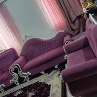 مبلمان ۷نفره همراه با ۴تا عسلی تاشو یک عدد جلومبلی|مبلمان خانگی و میز عسلی|رشت, توشیبا|دیوار