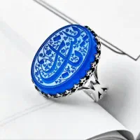 انگشترنگین عقیق آبی