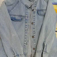 مانتو یا کت جین آبی والنگو رنگ ثابت سایز ۳