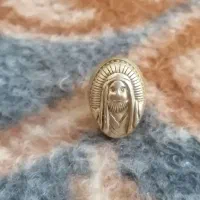 انگشتر  قدمی جنس شم برنزی ترحه عکس امام حسین