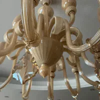 لوستر عسلی کریستال ۱۵ شاخه