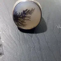 انگشتره شجر وموزانایت عقیق