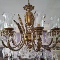 لوستر برنزی هشت شاخه|لوستر و چراغ آویز|تبریز, |دیوار