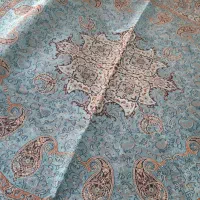 ترمه یزد فیروزه ای رنگ