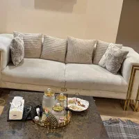 نیم ست راحتی  استیل ۵ نفره با میز وسط با رویه سنگ